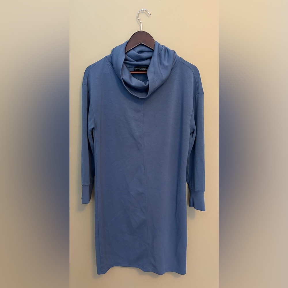 Cynthia Rowley Slate Blue Cowl Neck Dress